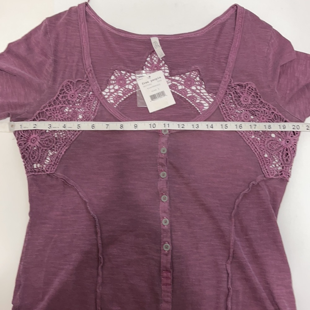 Free People Plum Purple Long Sleeve Button-Down Top - Picture 8 of 10